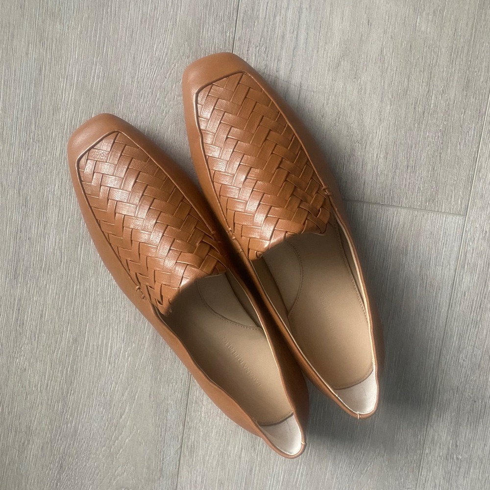 Banana Republic Woven Leather Soft Loafer Caramel Size 9.5‎ NEW - Picture 8 of 8